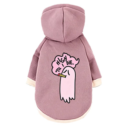 Ghost Print Halloween Pet Hoodie – Warm Fall & Winter Sweatshirt for Dogs & Cats