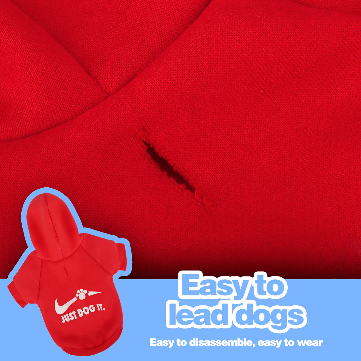 Cozy Printed Dog Hoodie with Leash Hole – Warm Cold-Weather Sweatshirt