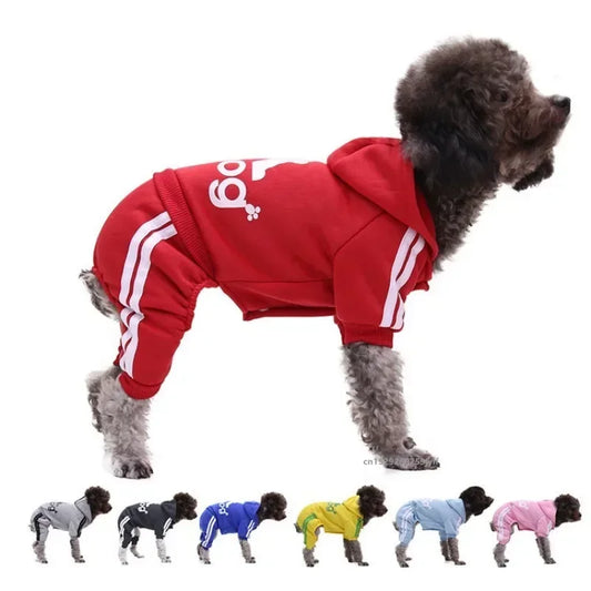 Cotton Pet Hooded Jumpsuit – Cozy Sweatshirt for Dogs & Cats