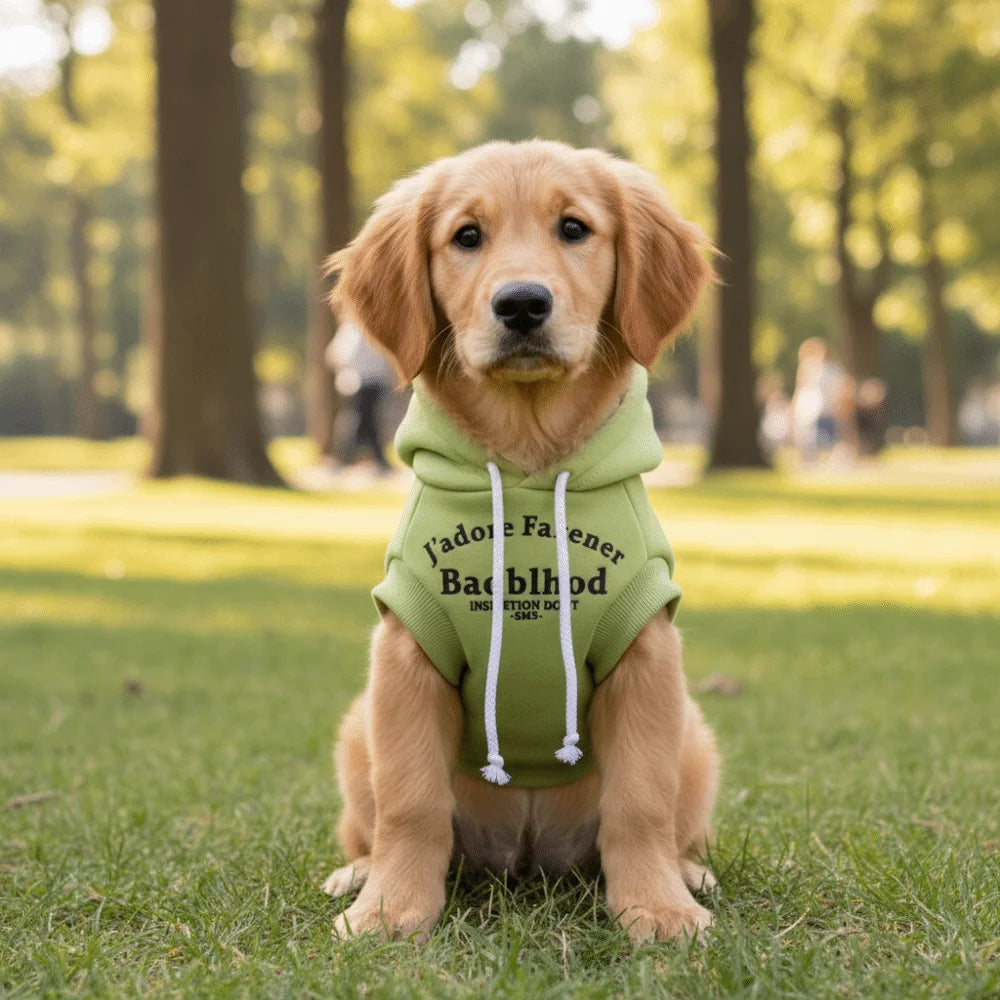Letter Print Sleeveless Dog Hoodie – Soft Drawstring Pullover for Small Dogs