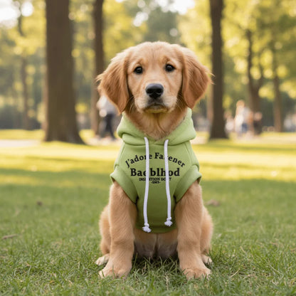 Letter Print Sleeveless Dog Hoodie – Soft Drawstring Pullover for Small Dogs