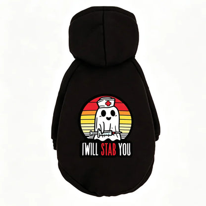 Ghost Print Halloween Pet Hoodie – Warm Fall & Winter Sweatshirt for Dogs & Cats