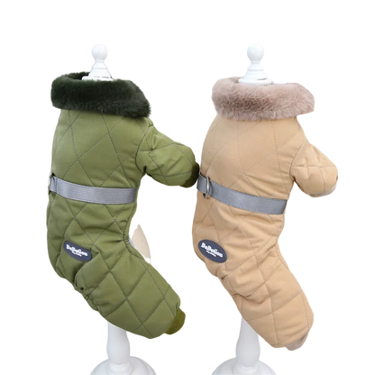 Thickened Waterproof Dog Winter Jumpsuit – Warm Hooded Coat for Small & Medium Dogs