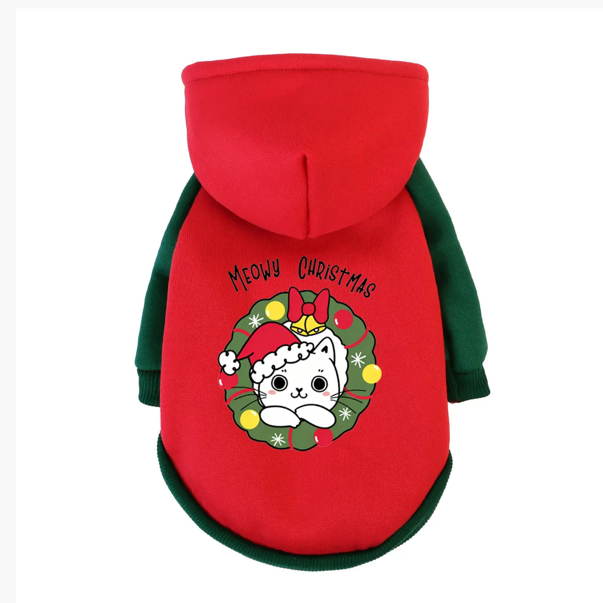 Christmas Cotton Pet Hoodie – Warm Winter Sweatshirt for Dogs & Cats