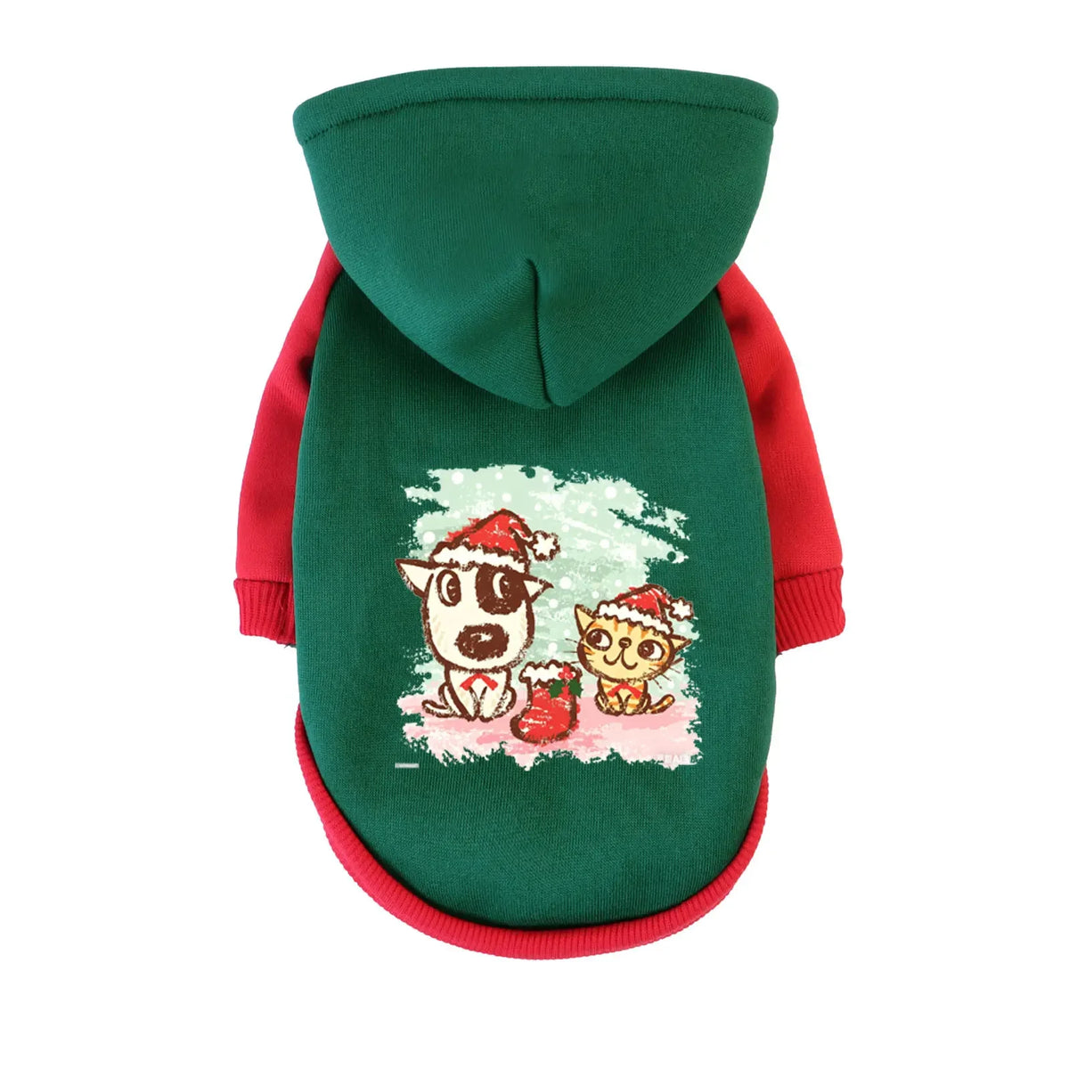 Christmas Cotton Pet Hoodie – Warm Winter Sweatshirt for Dogs & Cats