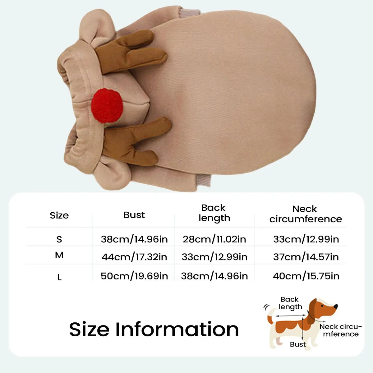 3D Reindeer Pet Costume – Festive Deer Outfit for Dogs & Cats