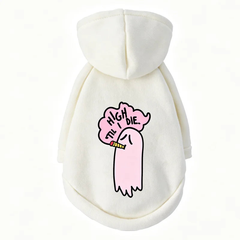 Ghost Print Halloween Pet Hoodie – Warm Fall & Winter Sweatshirt for Dogs & Cats