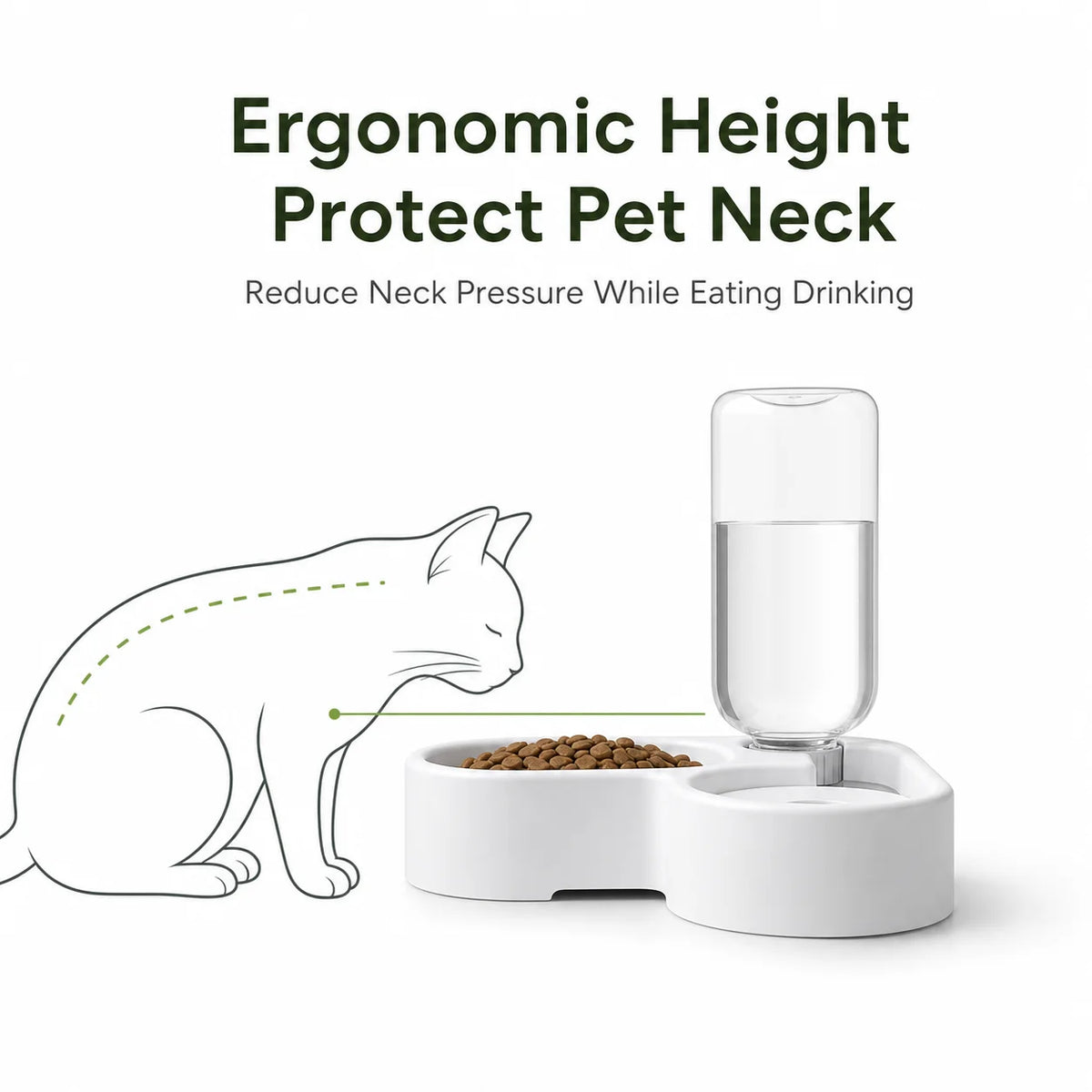 2-in-1 Gravity Pet Feeder & Water Dispenser – Space-Saving Corner Bowl