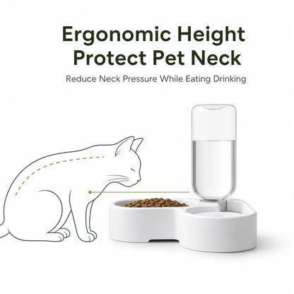 2-in-1 Gravity Pet Feeder & Water Dispenser – Space-Saving Corner Bowl