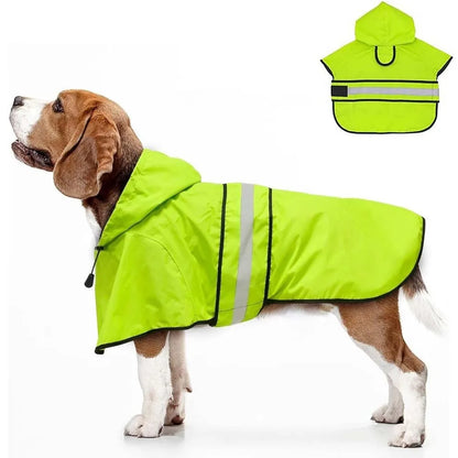 Waterproof Reflective Dog Raincoat – Adjustable Hooded Rain Jacket
