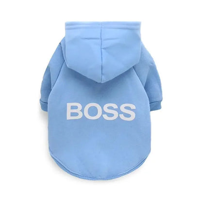 Mommy Print Fleece Pet Hoodie – Thick Warm Coat for Dogs & Cats