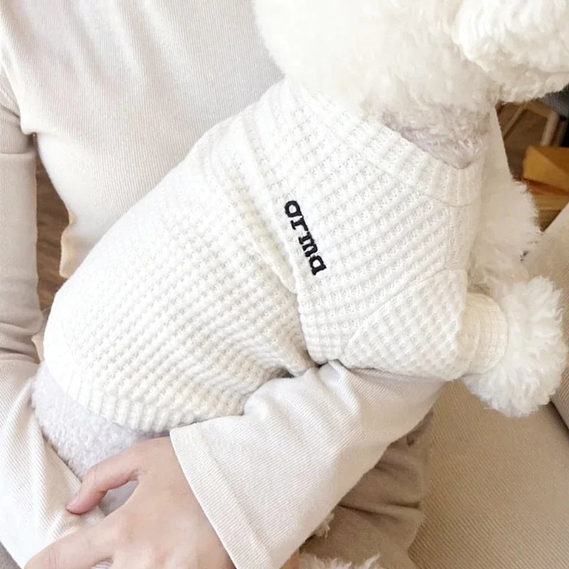 Letter Print Pet Sweatshirt – Soft Autumn Shirt for Dogs & Cats