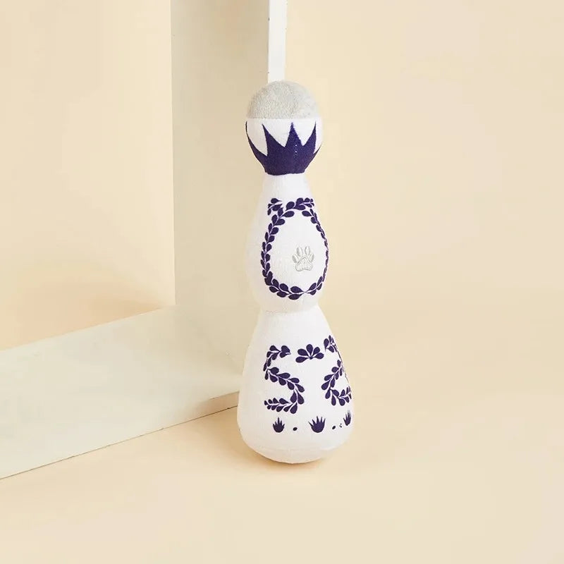 Funny Wine Bottle Plush Pet Toy – Interactive Squeaky Chew Toy