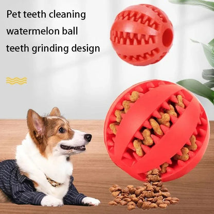 Natural Rubber Treat Ball – Tough Dental Chew Dog Toy