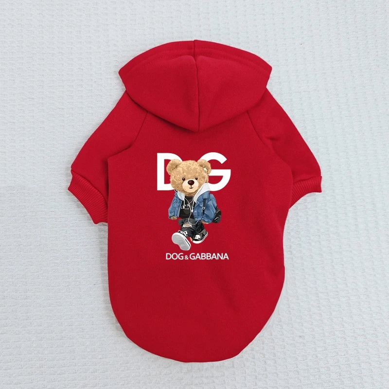 Cartoon Bear Print Pet Sweatshirt – Warm Autumn & Winter Hoodie for Dogs & Cats