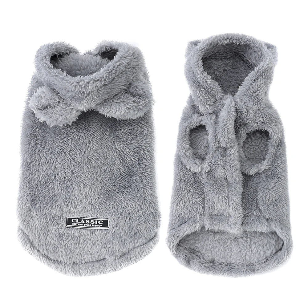 Rabbit Ear Fleece Pet Hoodie – Soft Plush Winter Coat for Dogs & Cats