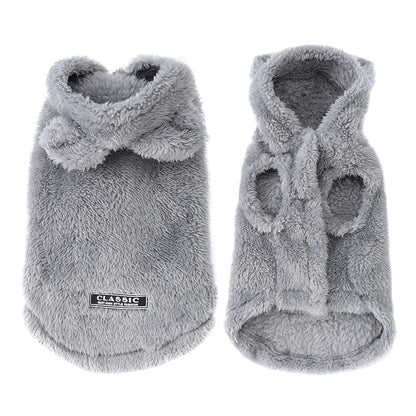 Rabbit Ear Fleece Pet Hoodie – Soft Plush Winter Coat for Dogs & Cats