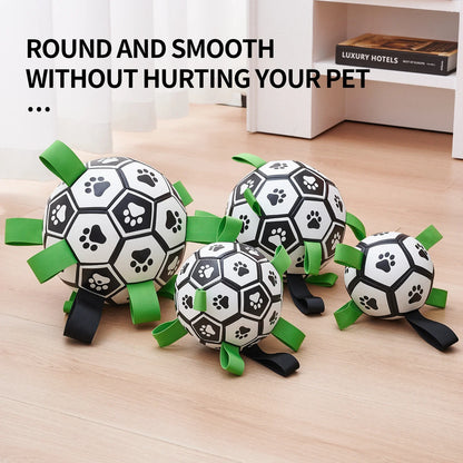 Interactive Soccer Ball Dog Toy – Tug, Chase & Fetch Fun