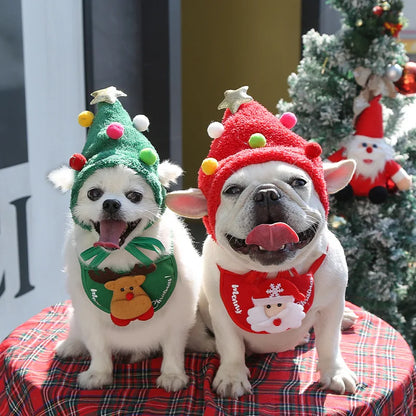 Funny Christmas Pet Hat & Bandana – Santa Cosplay Costume