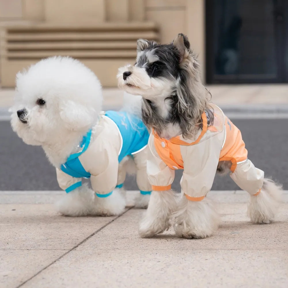 Four-Leg Waterproof Dog Raincoat – Hooded Windproof Full-Body Outdoor Coat