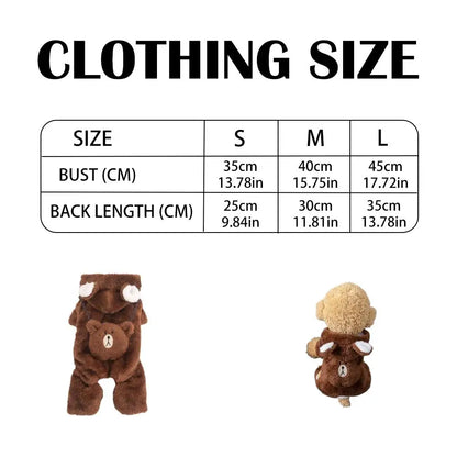Teddy Bear Plush Pet Vest – Warm Fleece Sweater for Dogs & Cats