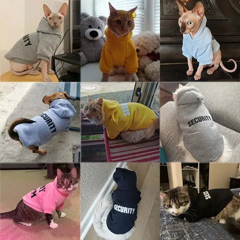 Security Letter Pet Hoodie – Warm Fashion Coat for Dogs & Cats