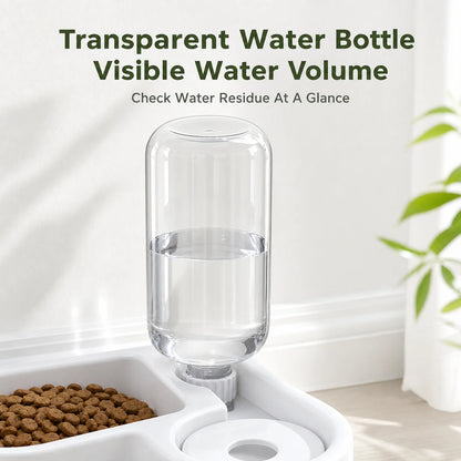 2-in-1 Gravity Pet Feeder & Water Dispenser – Space-Saving Corner Bowl
