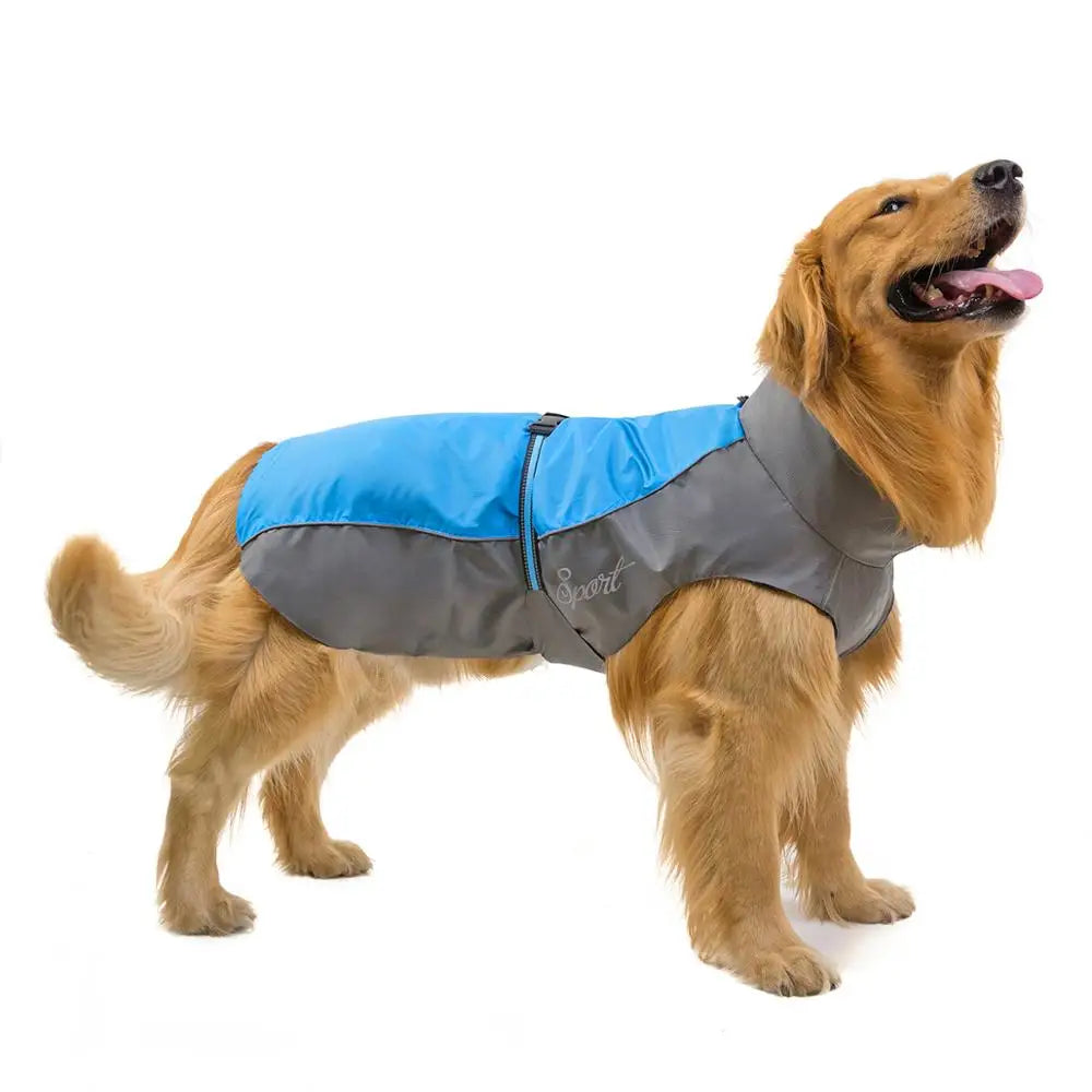 Reflective Waterproof Dog Windbreaker – Adjustable Rain Jacket for Small to Large Dogs