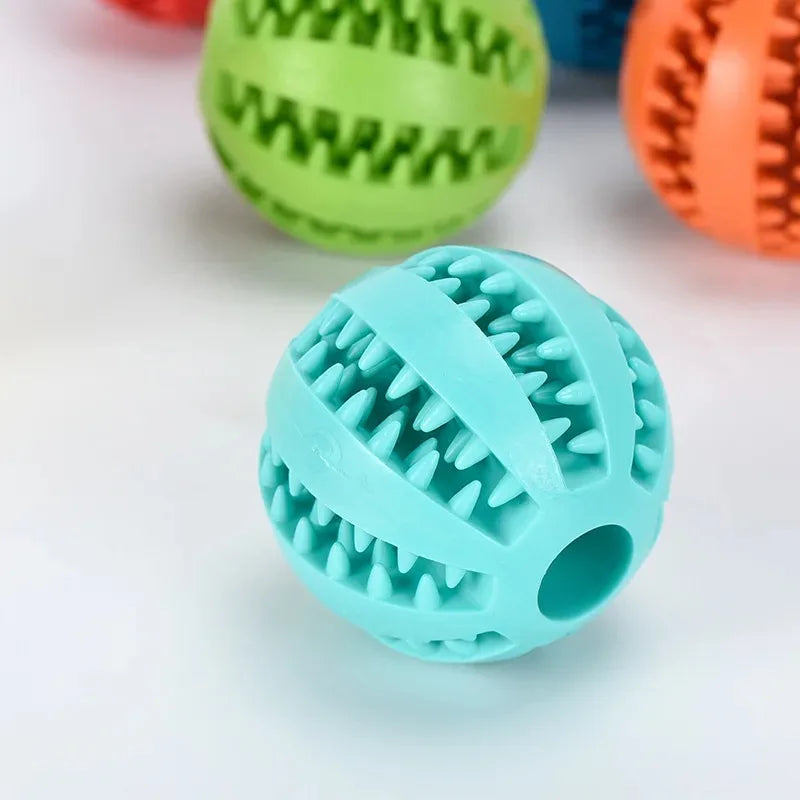 Natural Rubber Treat Ball – Tough Dental Chew Dog Toy