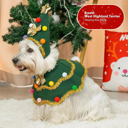 Funny Christmas Tree Pet Costume – Festive Holiday Outfit for Dogs & Cats