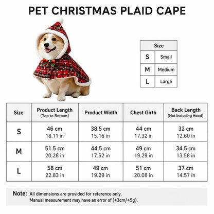 Plush Christmas Pet Cape – Adjustable Red Holiday Cloak for Dogs & Cats