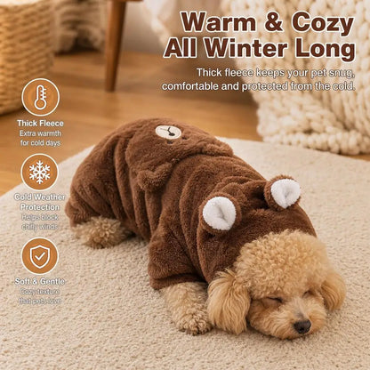 Teddy Bear Plush Pet Vest – Warm Fleece Sweater for Dogs & Cats