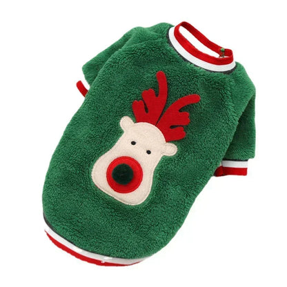 Christmas Reindeer Pet Hoodie – Warm Winter Costume