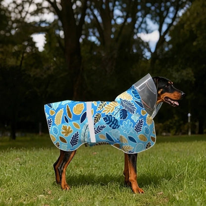 Fruit Print Reflective Dog Raincoat – Waterproof Adjustable Hooded Rain Cloak