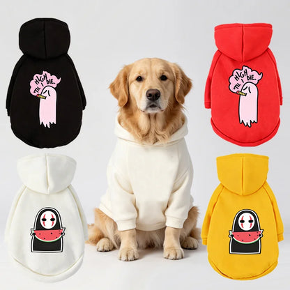 Ghost Print Halloween Pet Hoodie – Warm Fall & Winter Sweatshirt for Dogs & Cats