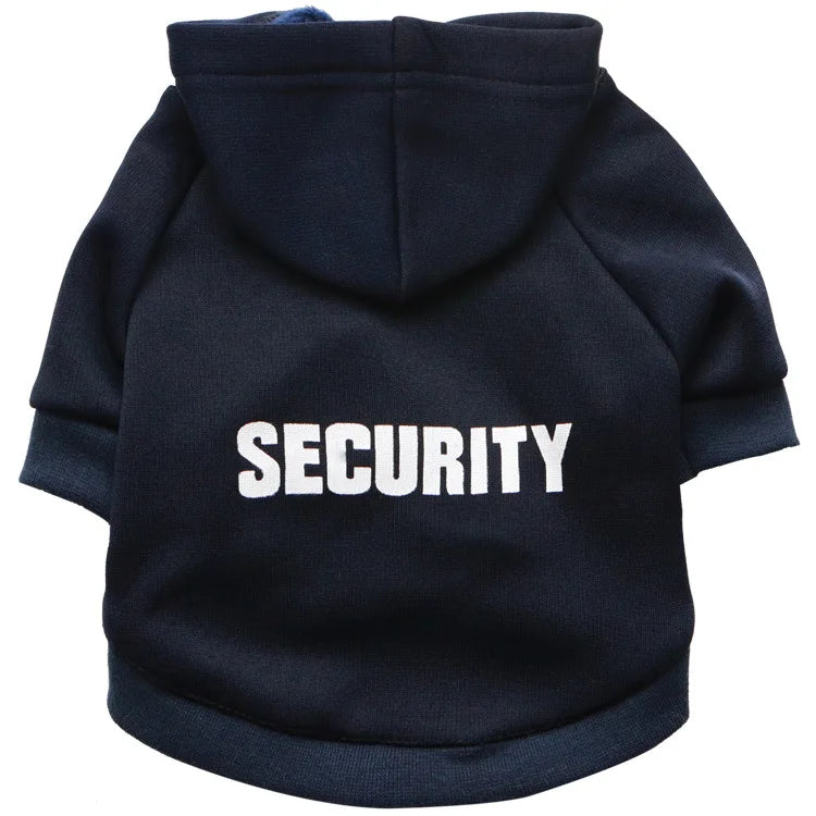 Security Letter Pet Hoodie – Warm Fashion Coat for Dogs & Cats