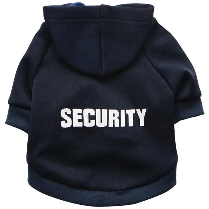 Security Letter Pet Hoodie – Warm Fashion Coat for Dogs & Cats