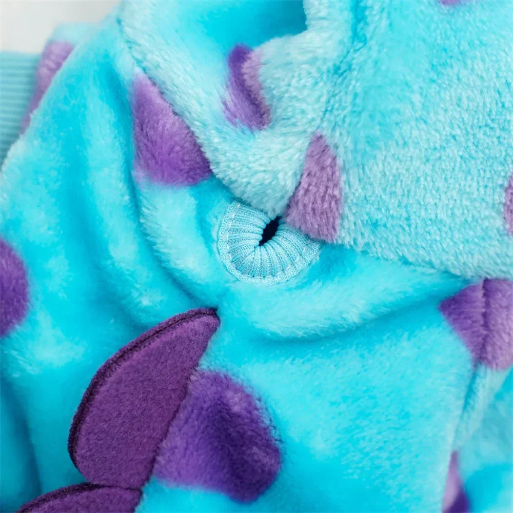 Dinosaur Fleece Pet Hoodie – Warm Halloween Costume for Dogs & Cats