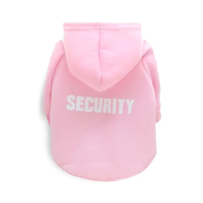 Security Letter Pet Hoodie – Warm Fashion Coat for Dogs & Cats