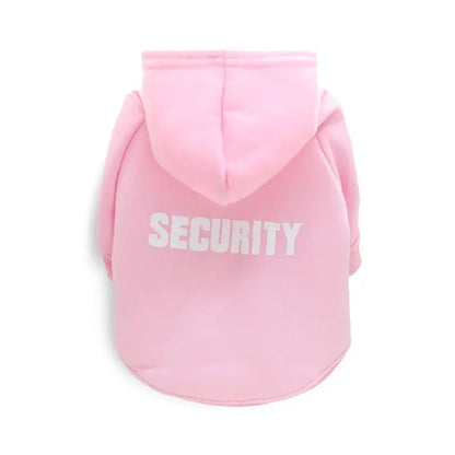 Security Letter Pet Hoodie – Warm Fashion Coat for Dogs & Cats