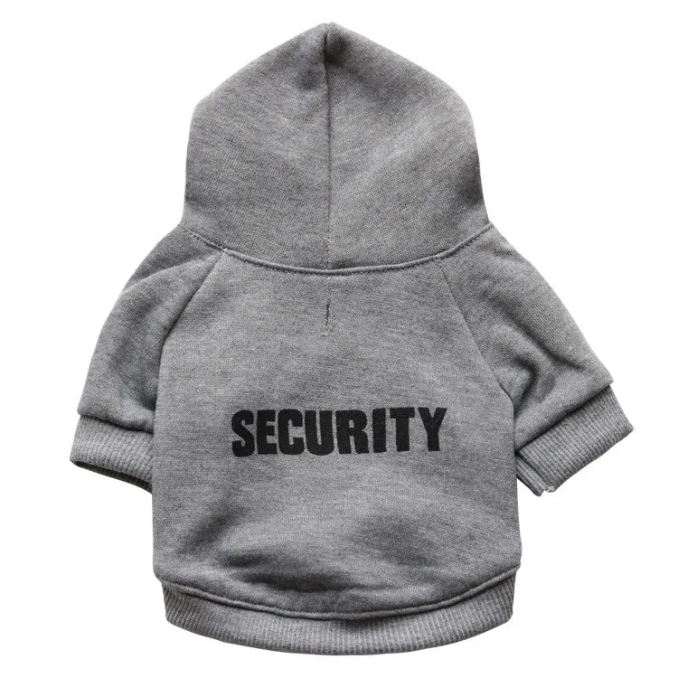 Security Letter Pet Hoodie – Warm Fashion Coat for Dogs & Cats