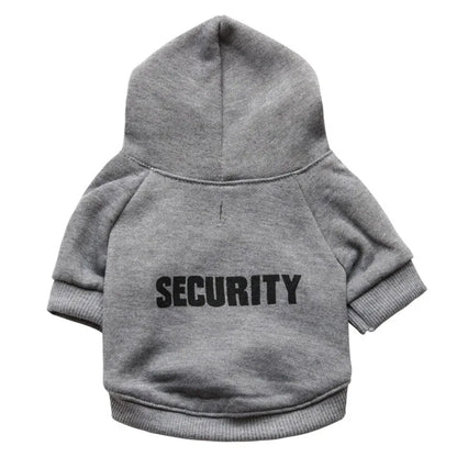 Security Letter Pet Hoodie – Warm Fashion Coat for Dogs & Cats