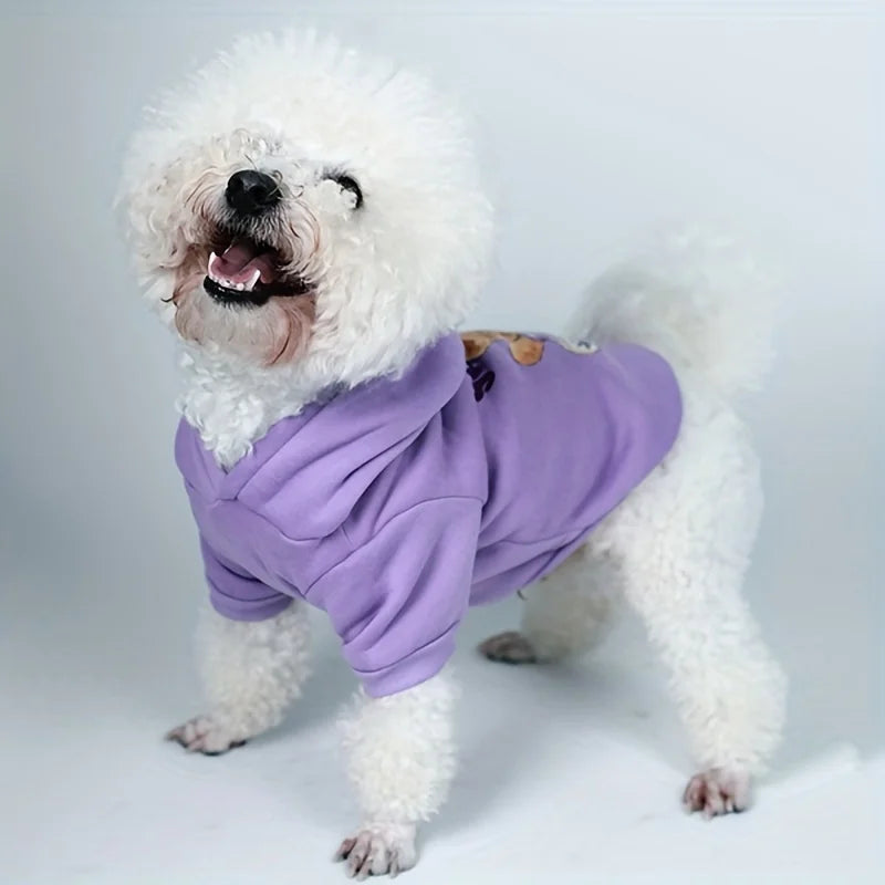 Velvet-Lined Pet Sweatshirt – Warm Printed Pullover for Dogs & Cats