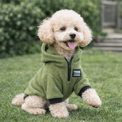 Thickened Polar Fleece Dog Hoodie – Warm Windproof Outdoor Sweater