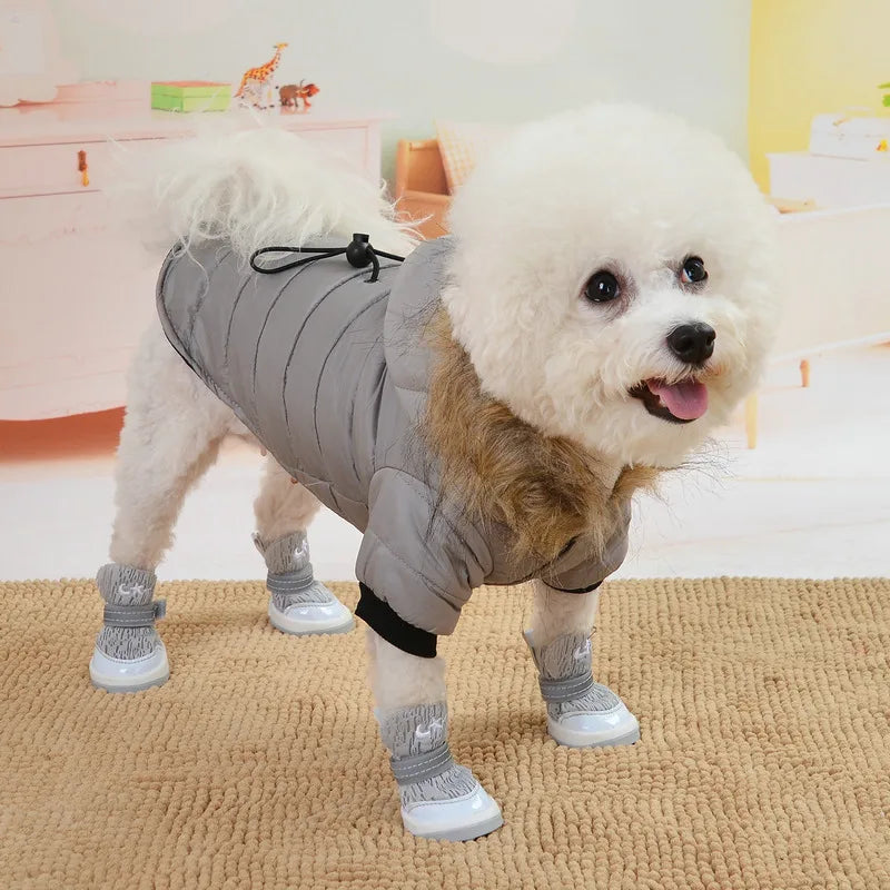 Warm Padded Pet Winter Jacket – Cozy Outdoor Coat for Dogs & Cats