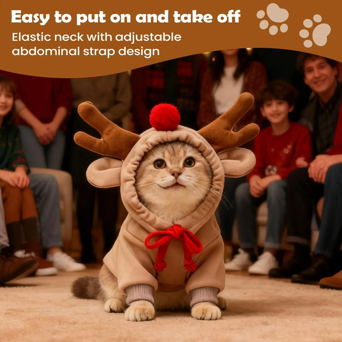 3D Reindeer Pet Costume – Festive Deer Outfit for Dogs & Cats