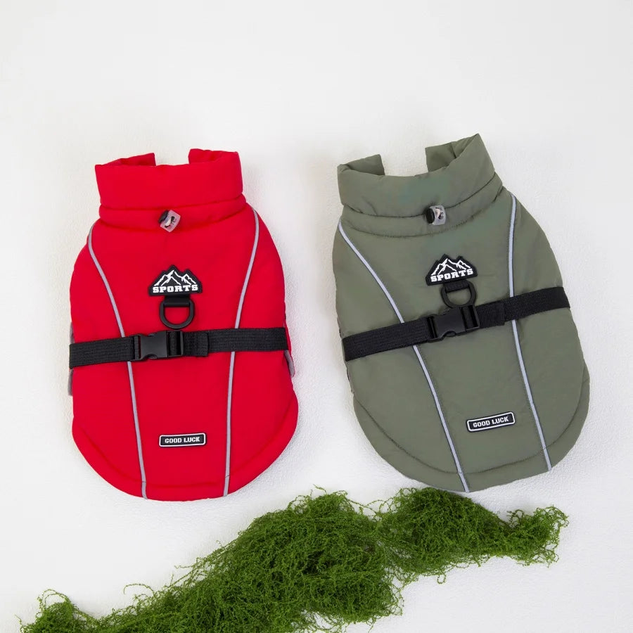 Waterproof Winter Pet Vest with D-Ring – Warm Jacket for Dogs & Cats