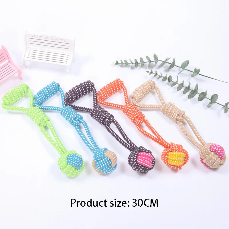 Interactive Cotton Rope Dog Ball – Dental Chew & Tug Toy