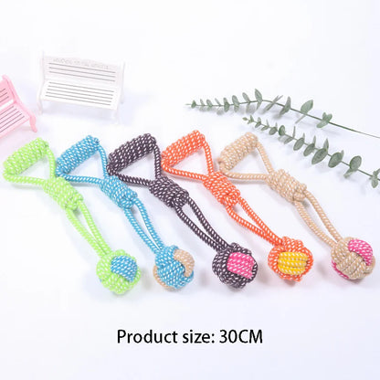 Interactive Cotton Rope Dog Ball – Dental Chew & Tug Toy