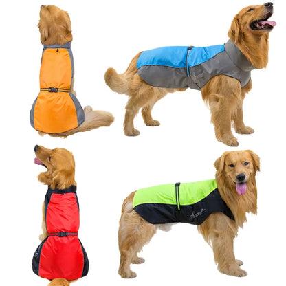 Reflective Waterproof Dog Windbreaker – Adjustable Rain Jacket for Small to Large Dogs